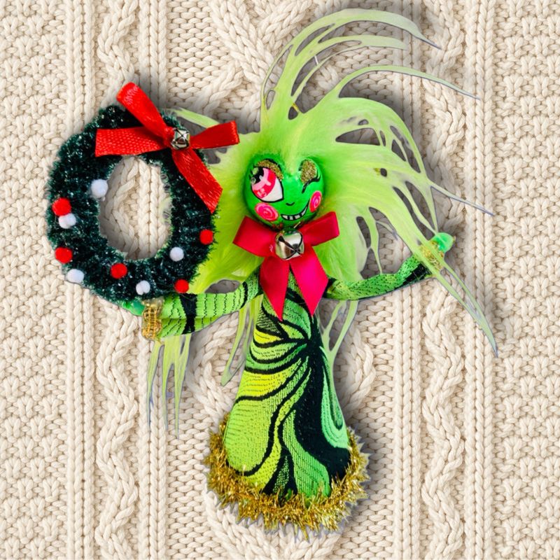 Gronk Art Doll Ornament in By Vinnik Designer Jacquard Handpainted Original design by Ami’s Rock N Pop Shop