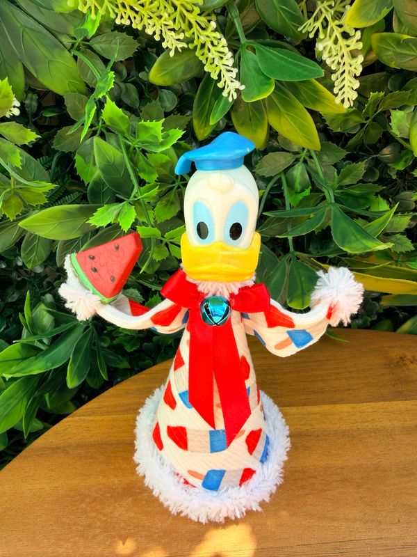 Donald Duck in popsicle print Art Doll Featuring A Pez Head