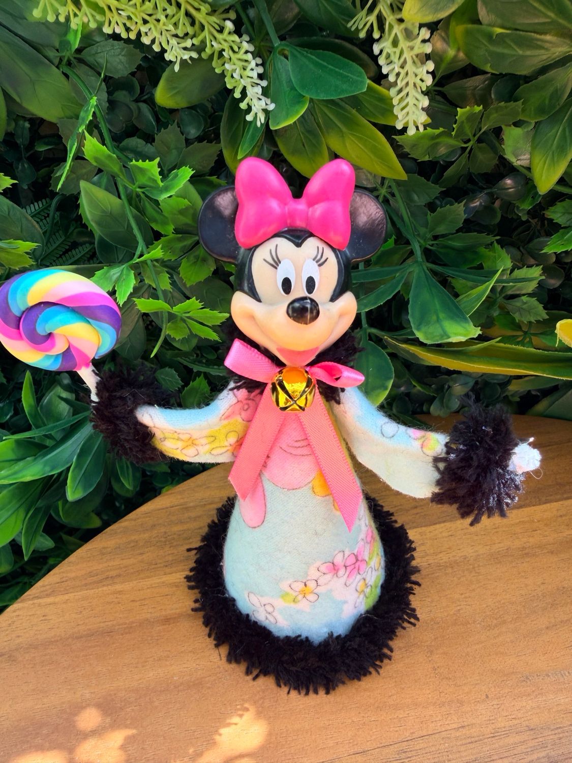 Minnie Mouse Art Doll featuring a Pez head
