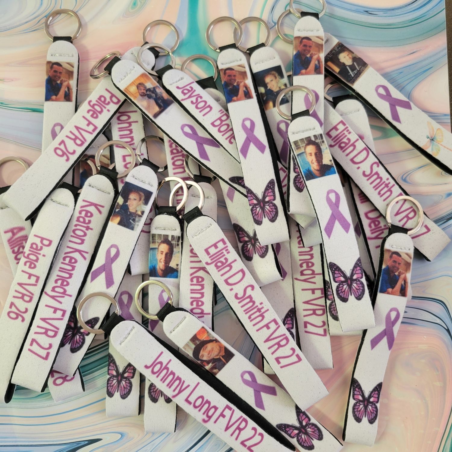 Angel &amp;/ Awareness Keychain lanyards