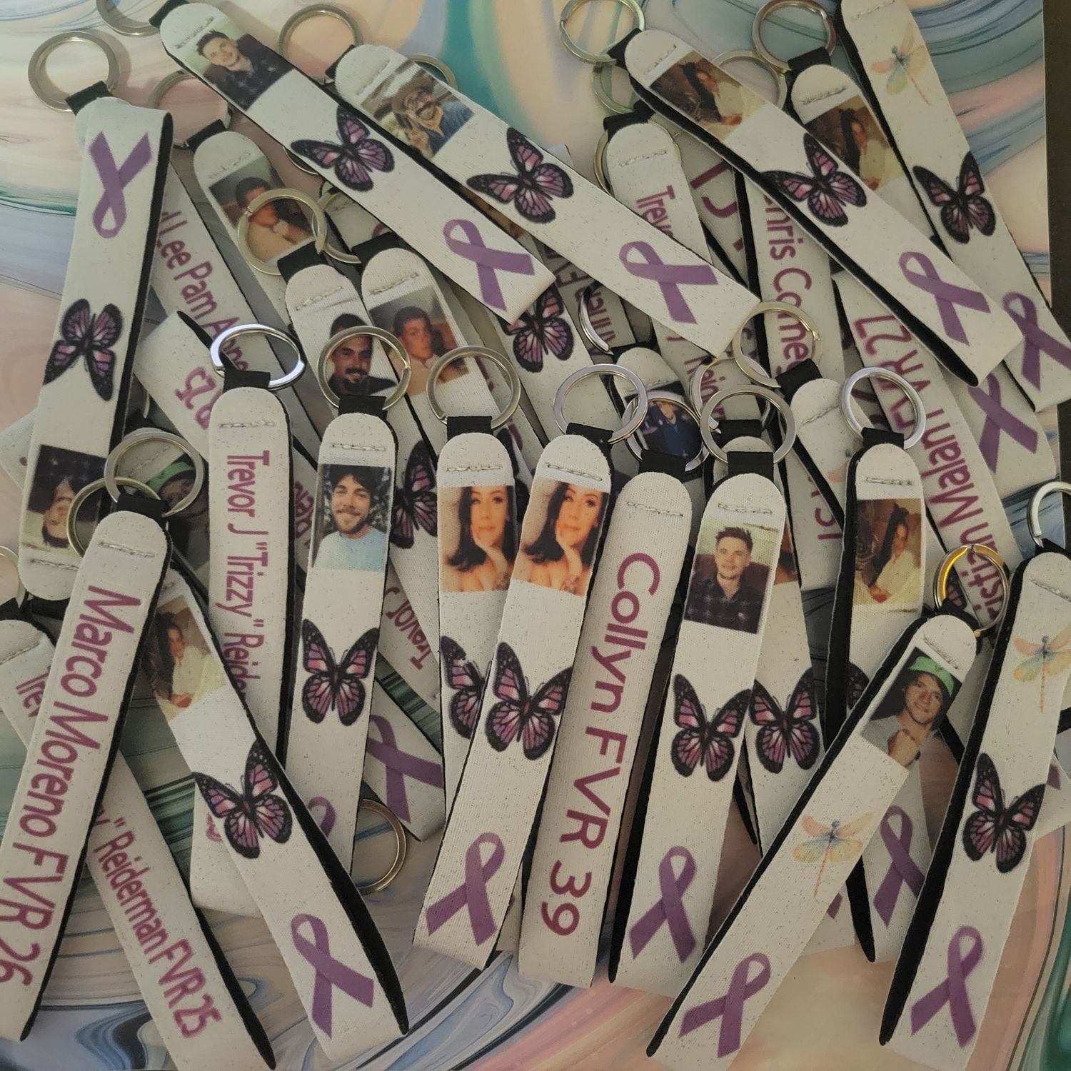 Angel &amp;/ Awareness Keychain lanyards