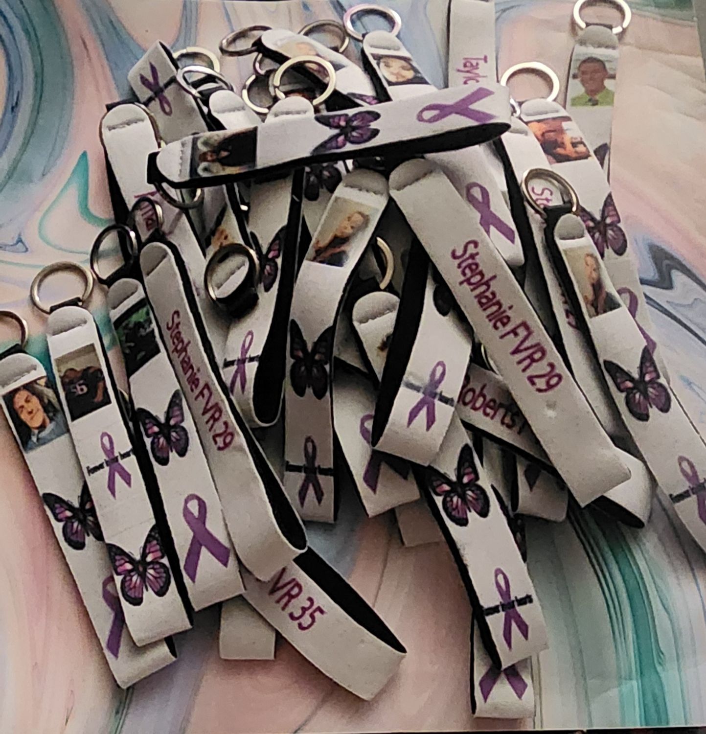 Angel &amp;/ Awareness Keychain lanyards
