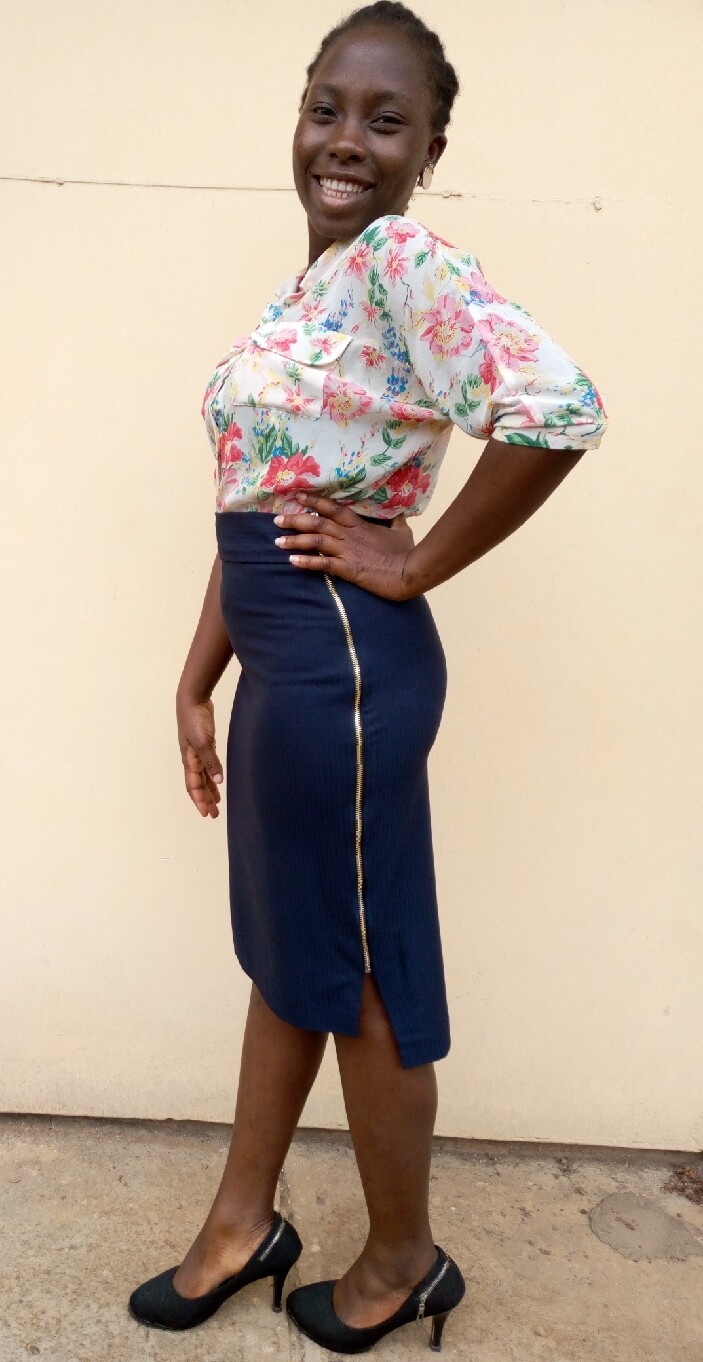 Navy Blue Twin Zipper Skirt