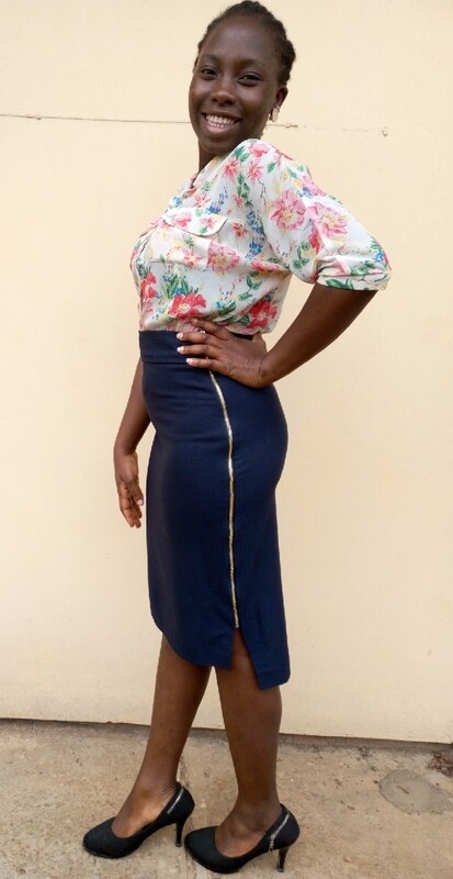 Navy Blue Twin Zipper Skirt