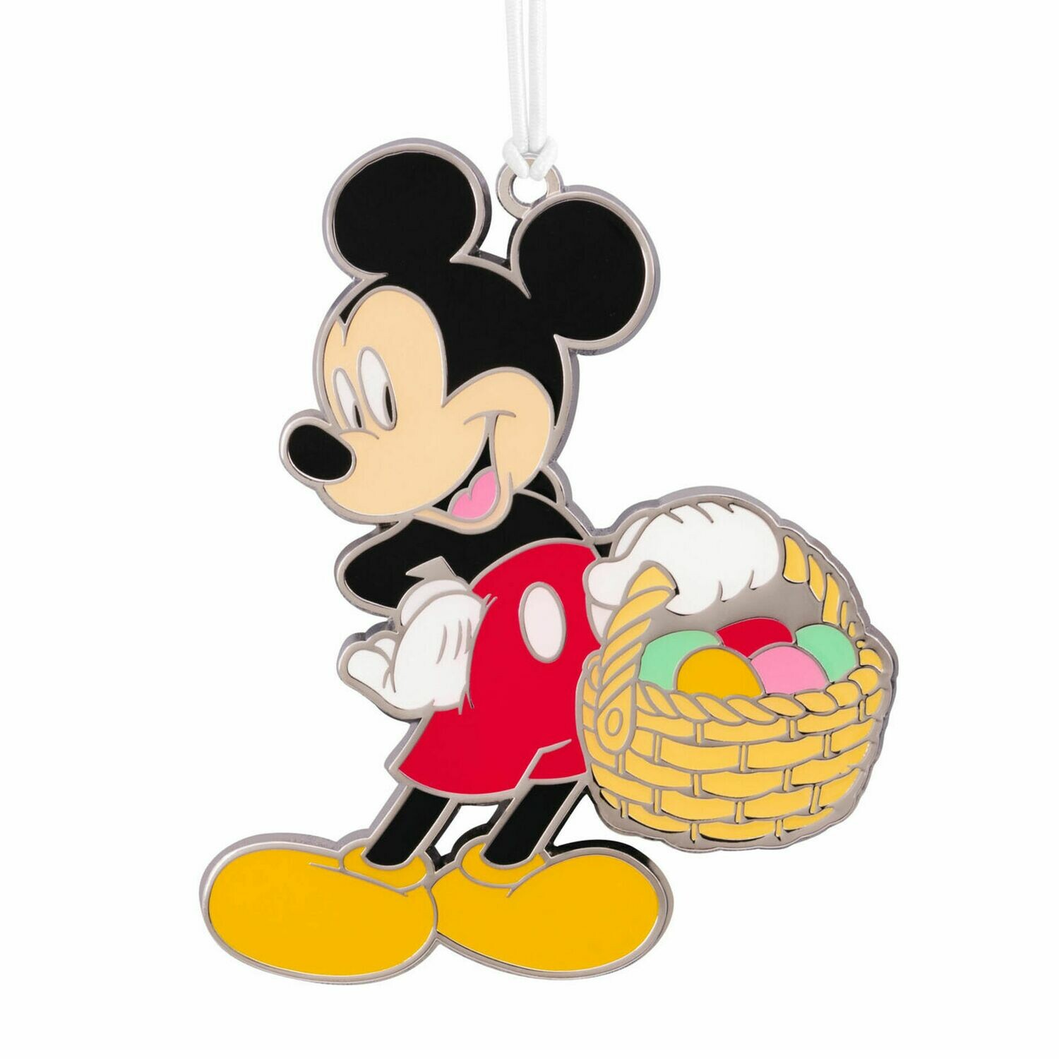 Disney Mickey Mouse With Easter Basket Metal Hallmark Ornament