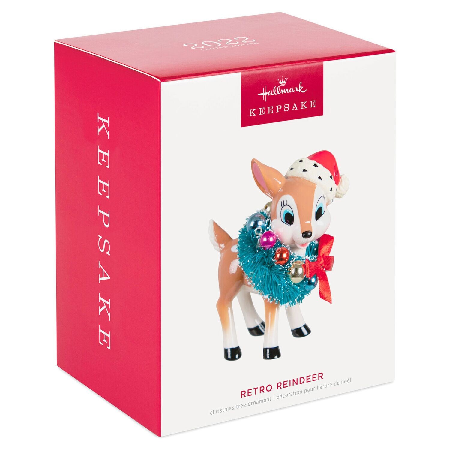 Hallmark Keepsake Ornament 2022 Retro Reindeer Porcelain Ornament