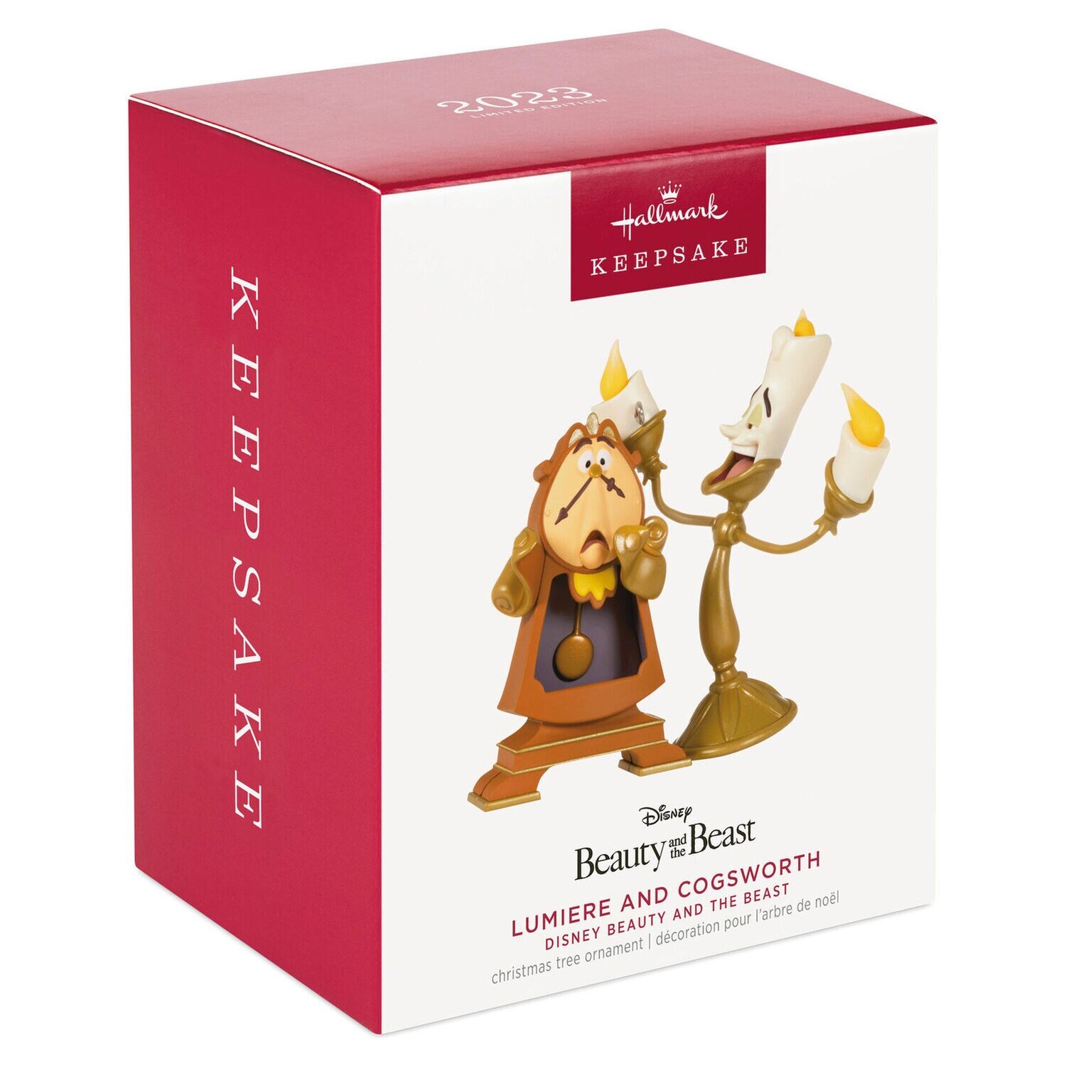 Hallmark Keepsake Ornament 2023 Disney Beauty and the Beast Lumiere and Cogsworth Hallmark