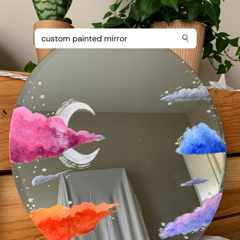 custom painted circle mirror