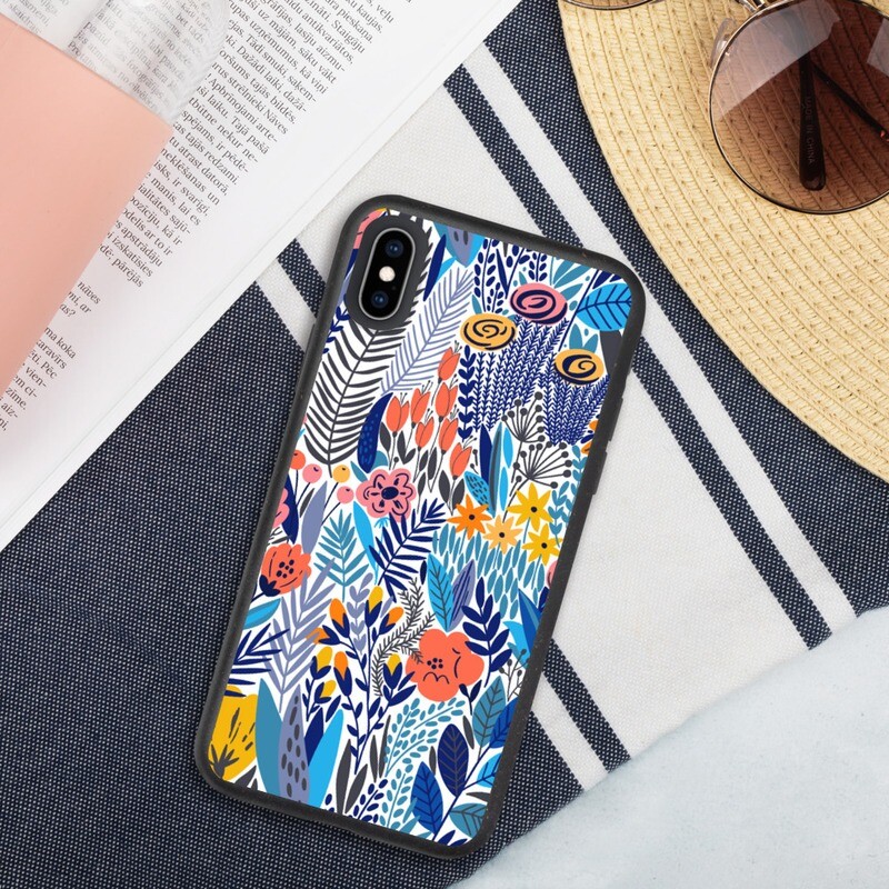 Blue Haze Florals Biodegradable phone case