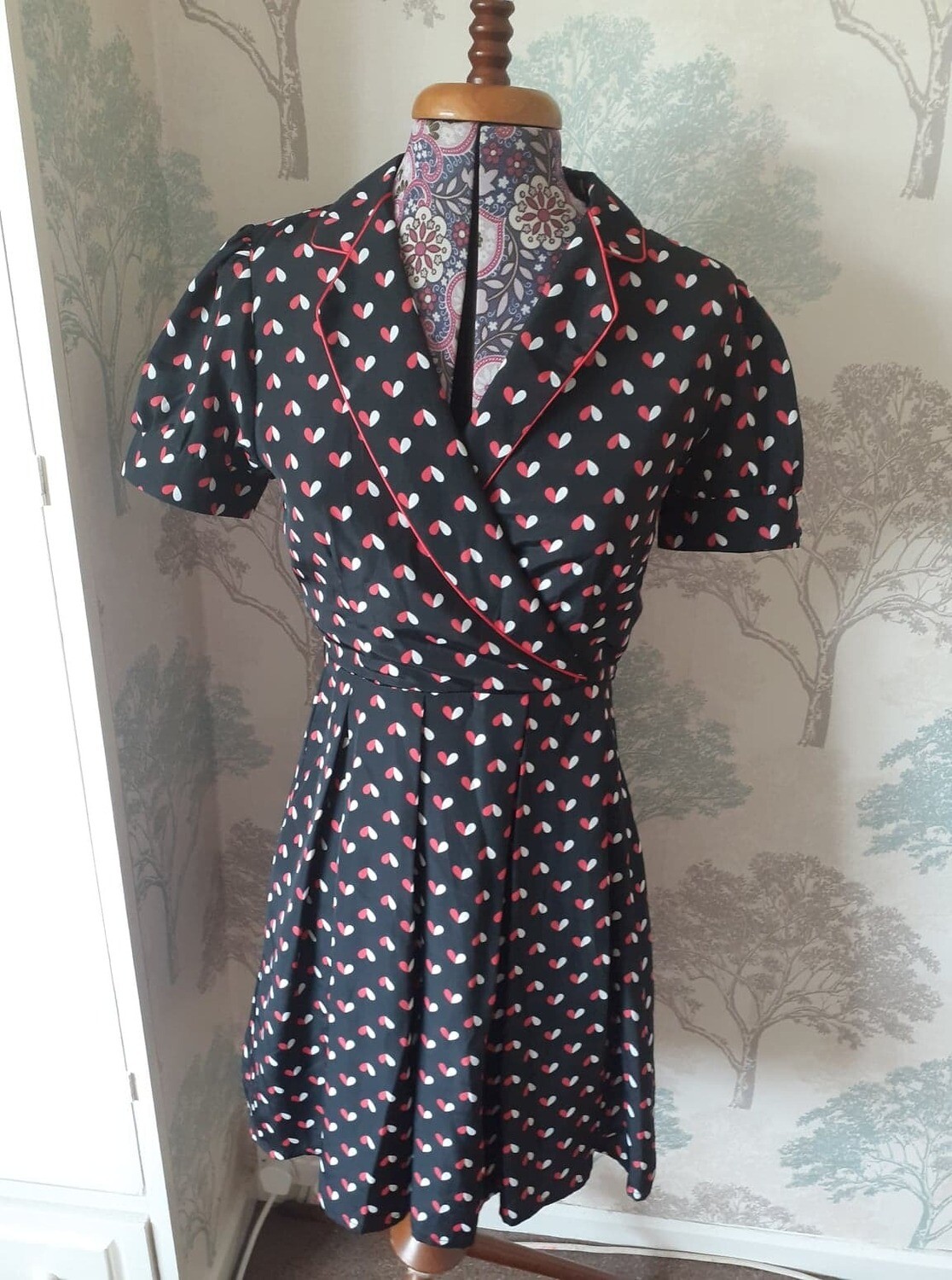 Black dress with heart pattern