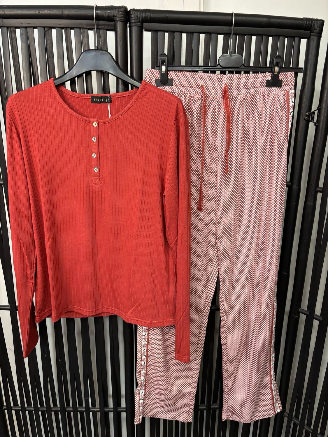 Pijama canalé teja