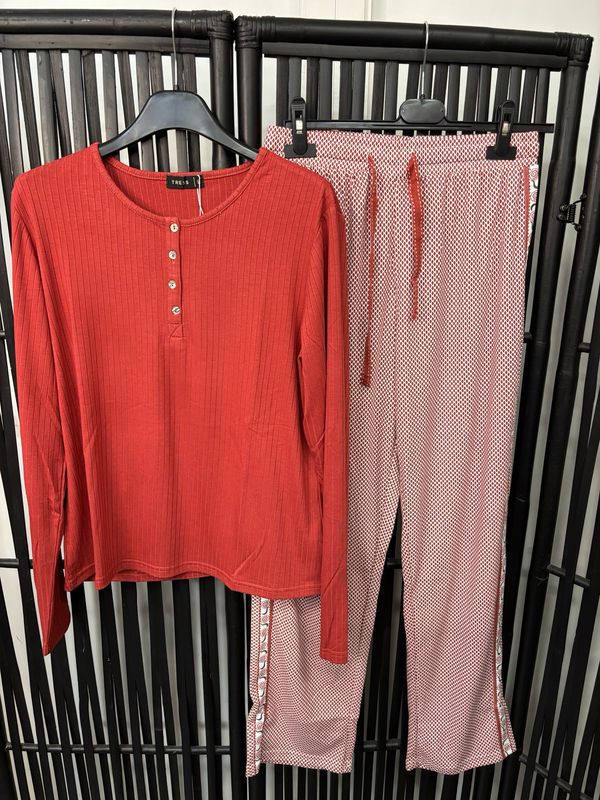 Pijama canalé teja