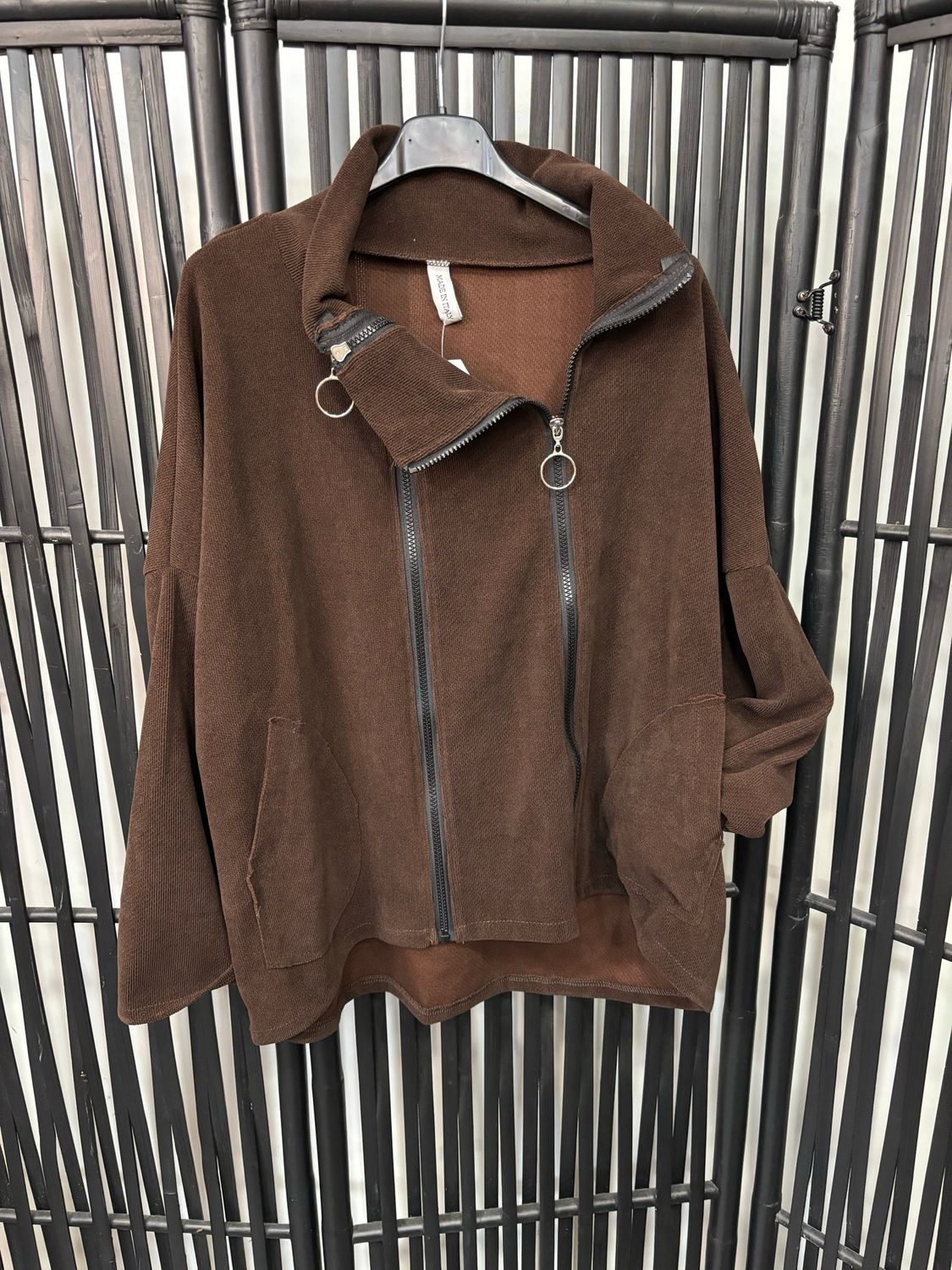 Sudadera cremallera chocolate