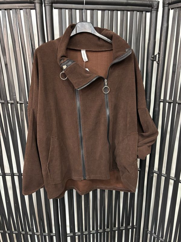 Sudadera cremallera chocolate