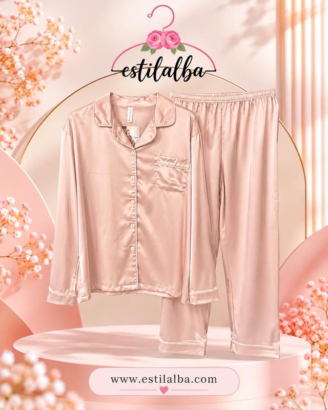 Pijama raso rosa