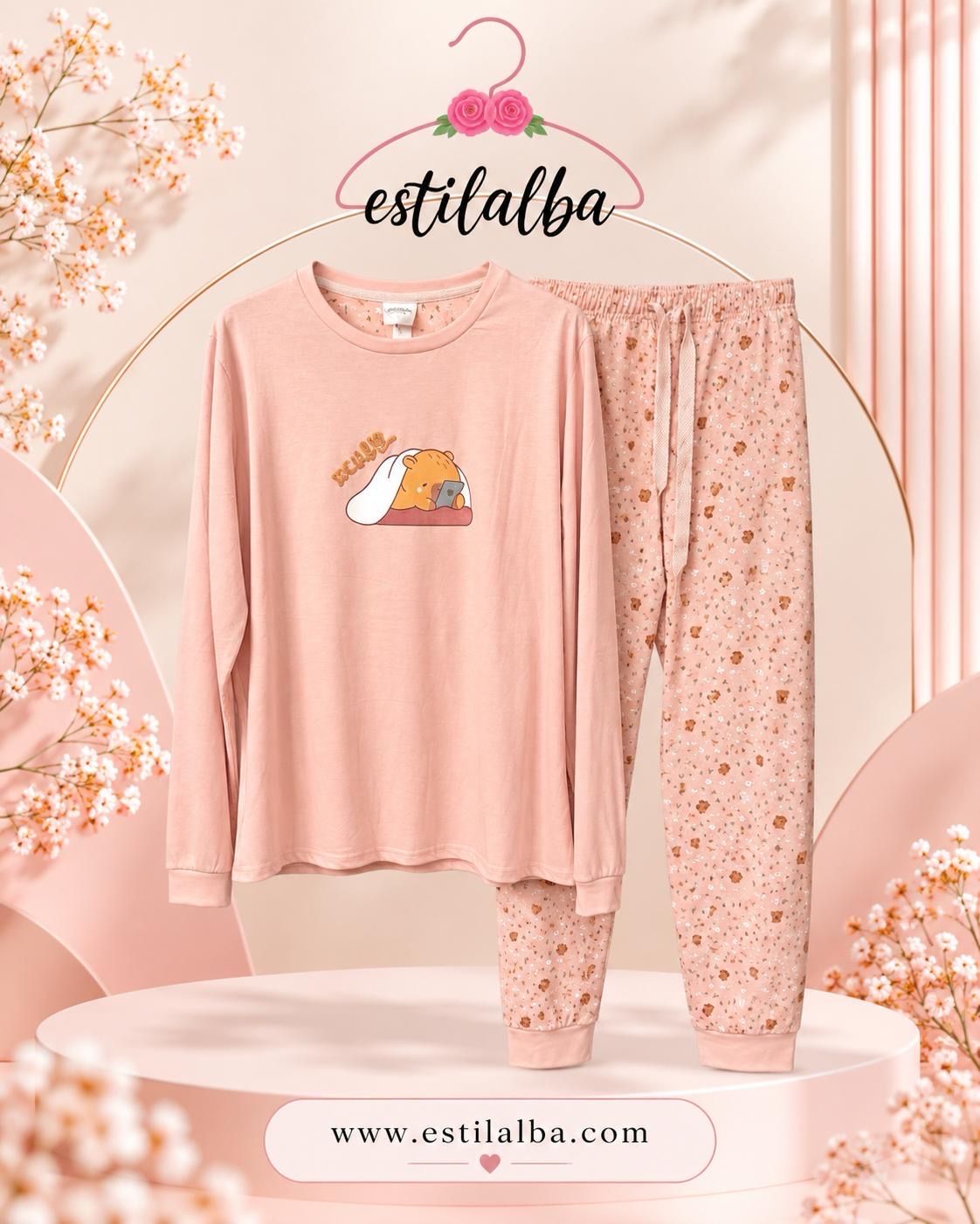 Pijama capibara rosa