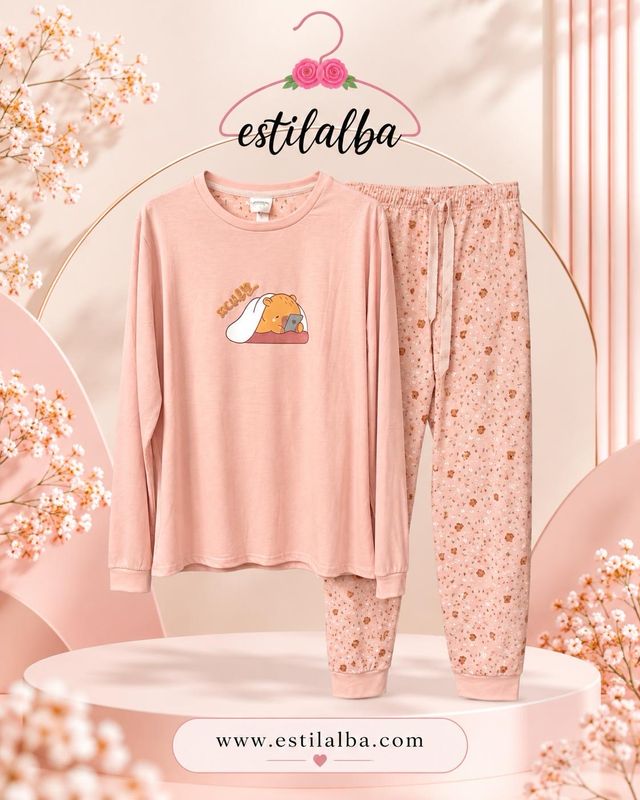 Pijama capibara rosa