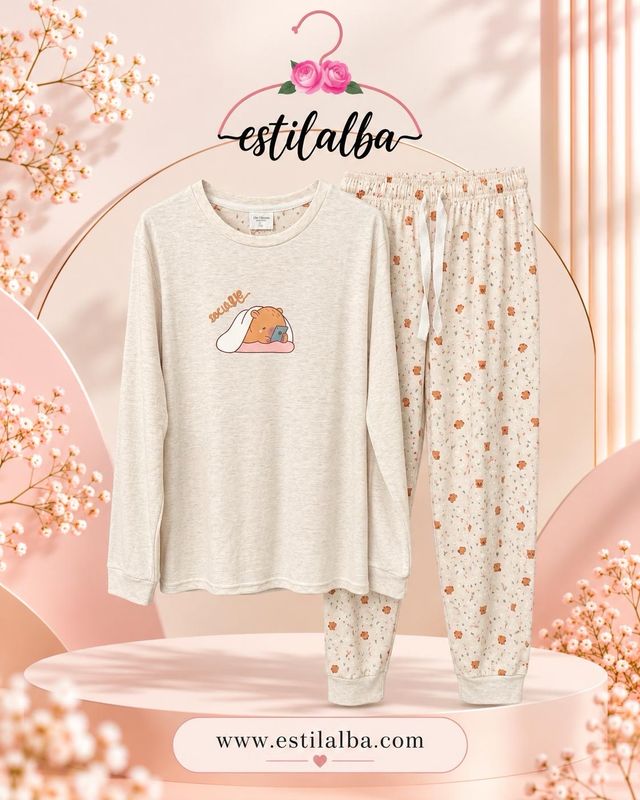 Pijama capibara beige