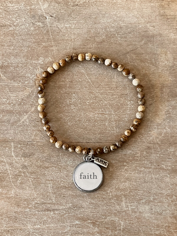 ARK Mini Stone Stretch Bracelet Natural (Faith)