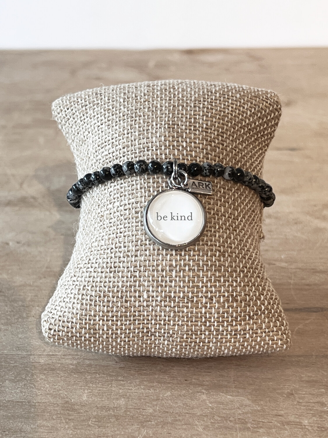 ARK Mini Stone Stretch Bracelet Charcoal (Be Kind)