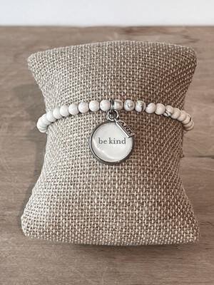 ARK Mini Stone Stretch Bracelet White (Be Kind)