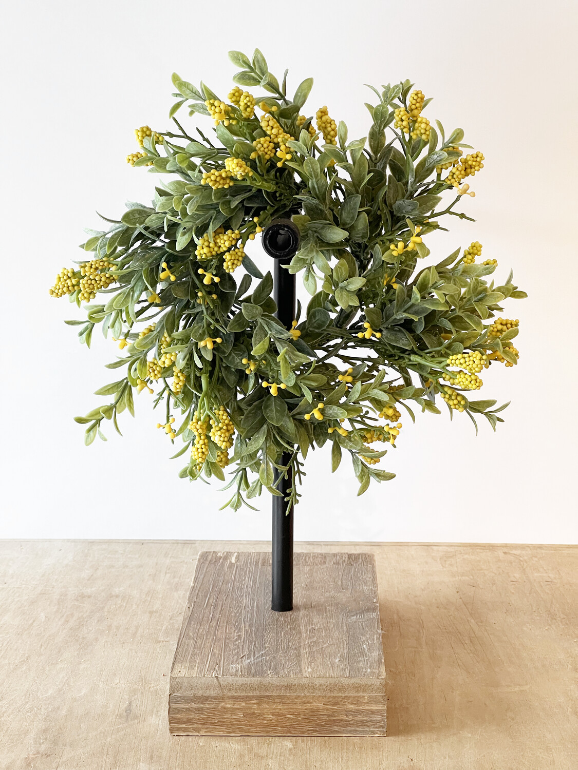 Small Yellow Blooms Candle Wreath 