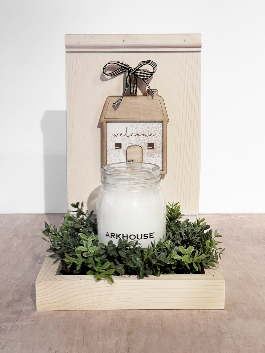 Candle Tray Display Board (Distressed White)