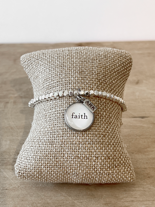 ARK Mini Metal Stretch Bracelet Silver (Faith)