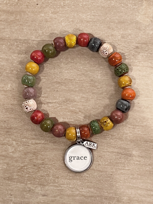 ARK Multi-Color Clay Bead Stretch Bracelet (Grace)