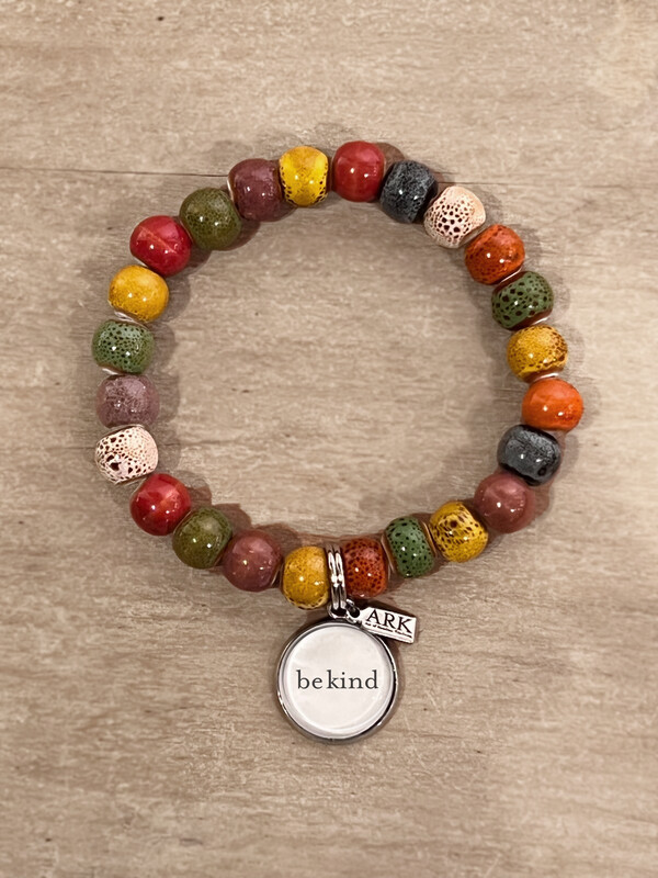 ARK Multi-Color Clay Bead Stretch Bracelet (Be Kind)
