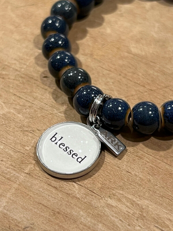 Ark Blue Clay Bead Stretch (Blessed)