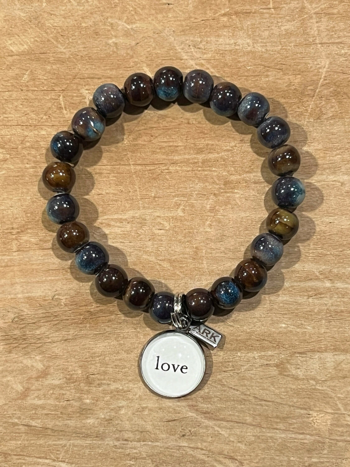 Ark Blue Clay Bead Stretch (Love)
