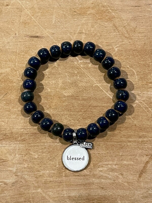Ark Blue Clay Bead Stretch (Blessed)