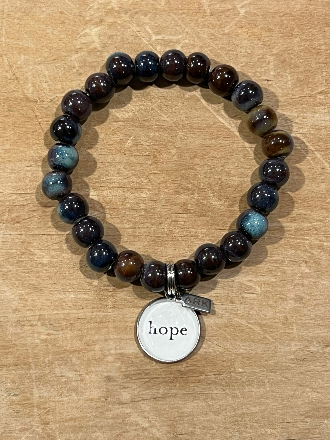 Ark Blue Clay Bead Stretch (Hope)
