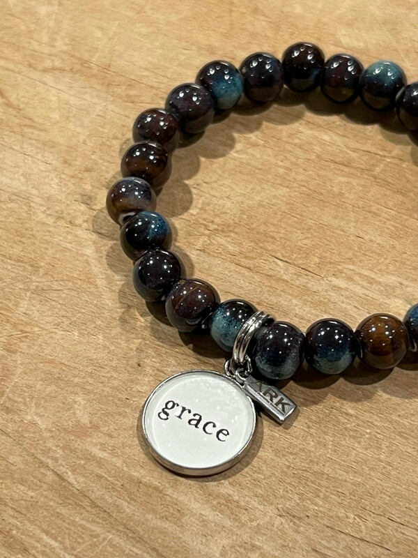 Ark Blue Clay Bead Stretch (Grace)
