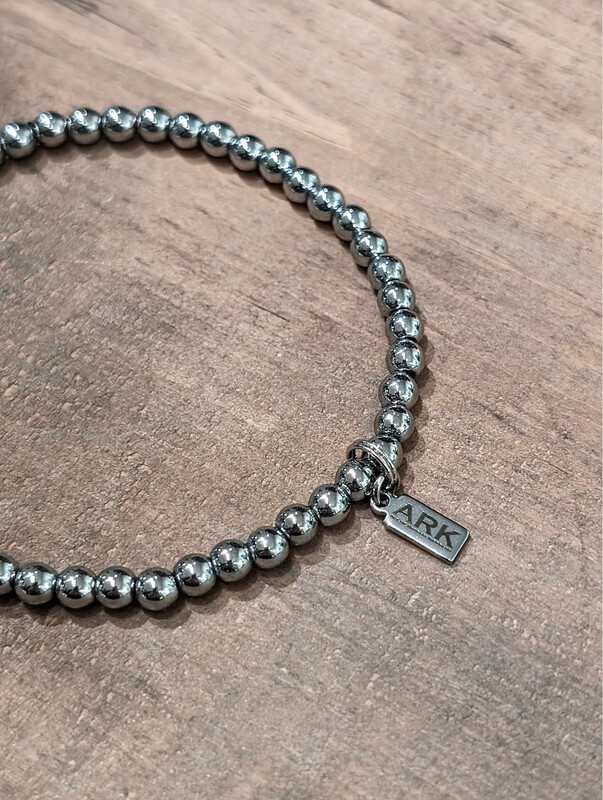 ARK Silver Small Bead Stretch Bracelet
