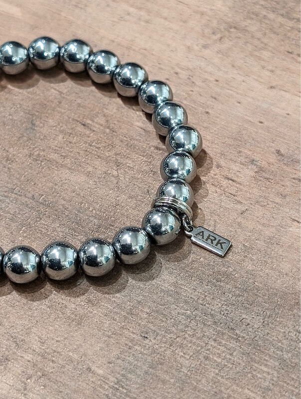 Ark Silver Medium Bead Stretch Bracelet