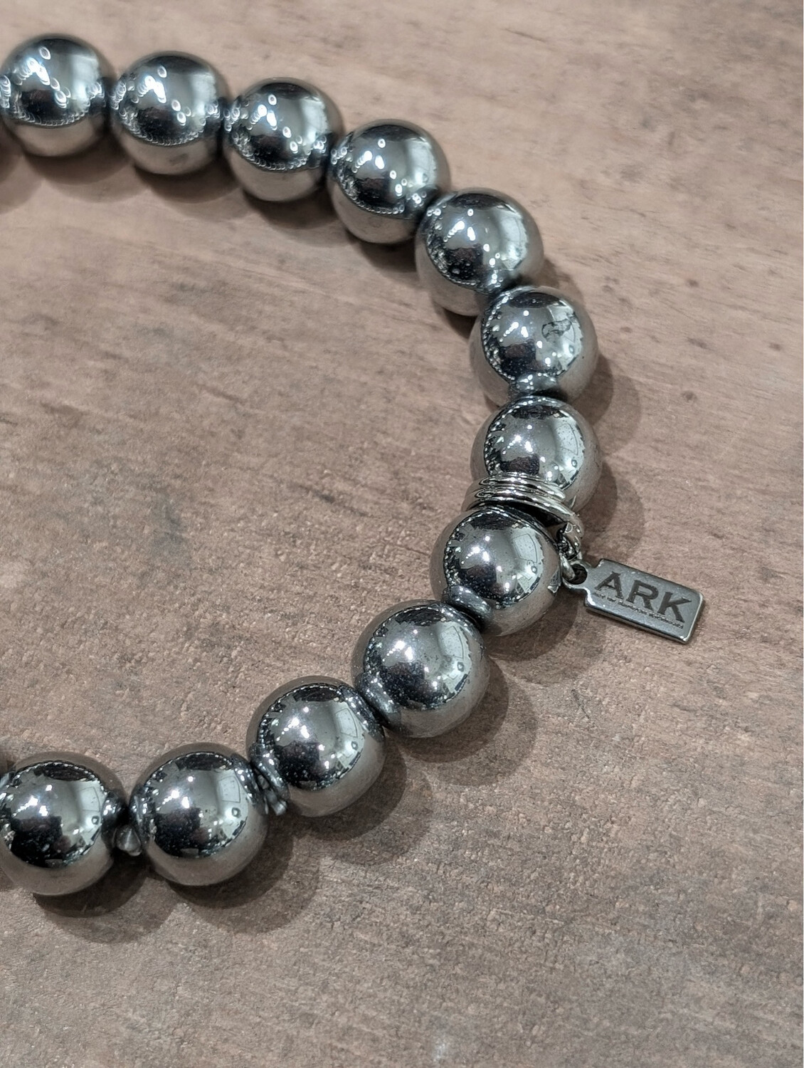 Ark Silver Large Bead Stretch Bracelet