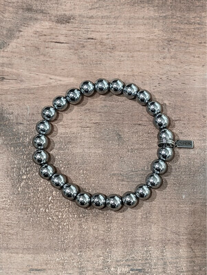 Ark Silver Medium Bead Stretch Bracelet