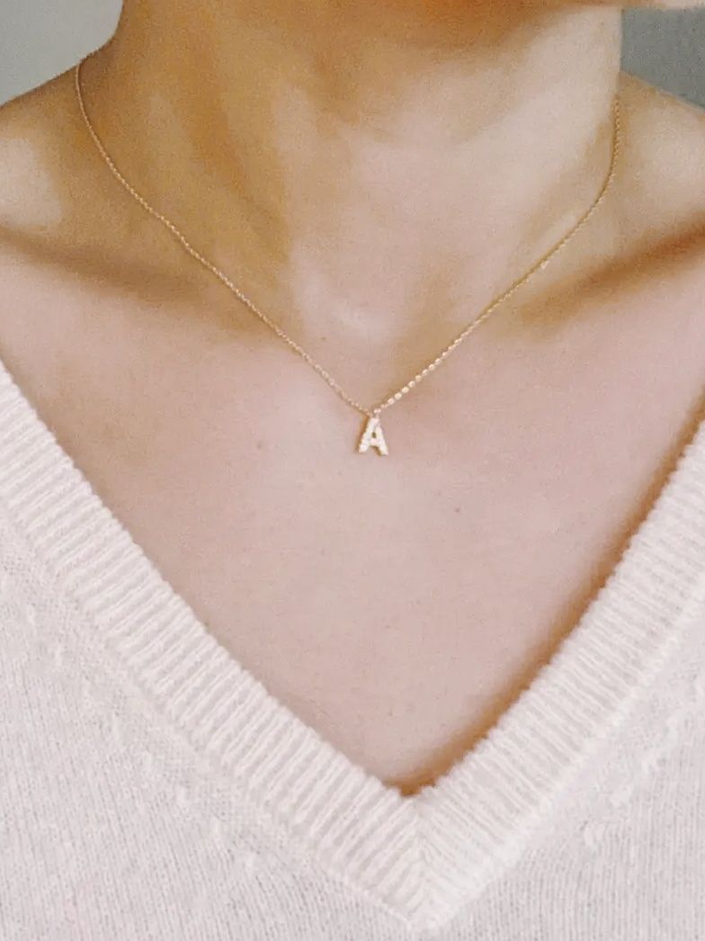 Initial Necklace Gold