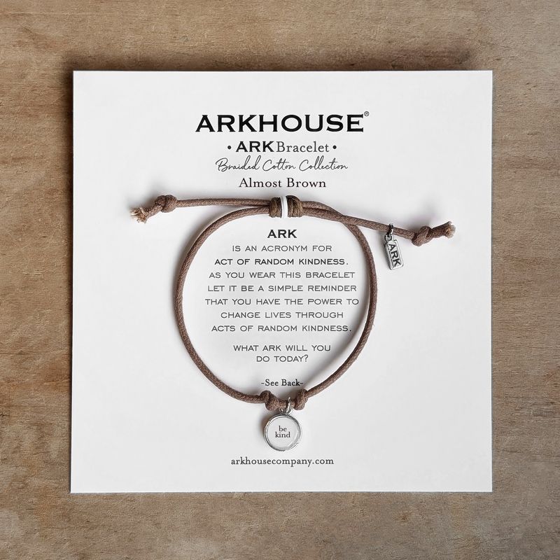 Ark Bracelet - Braided Cotton - Almost Brown -Be Kind
