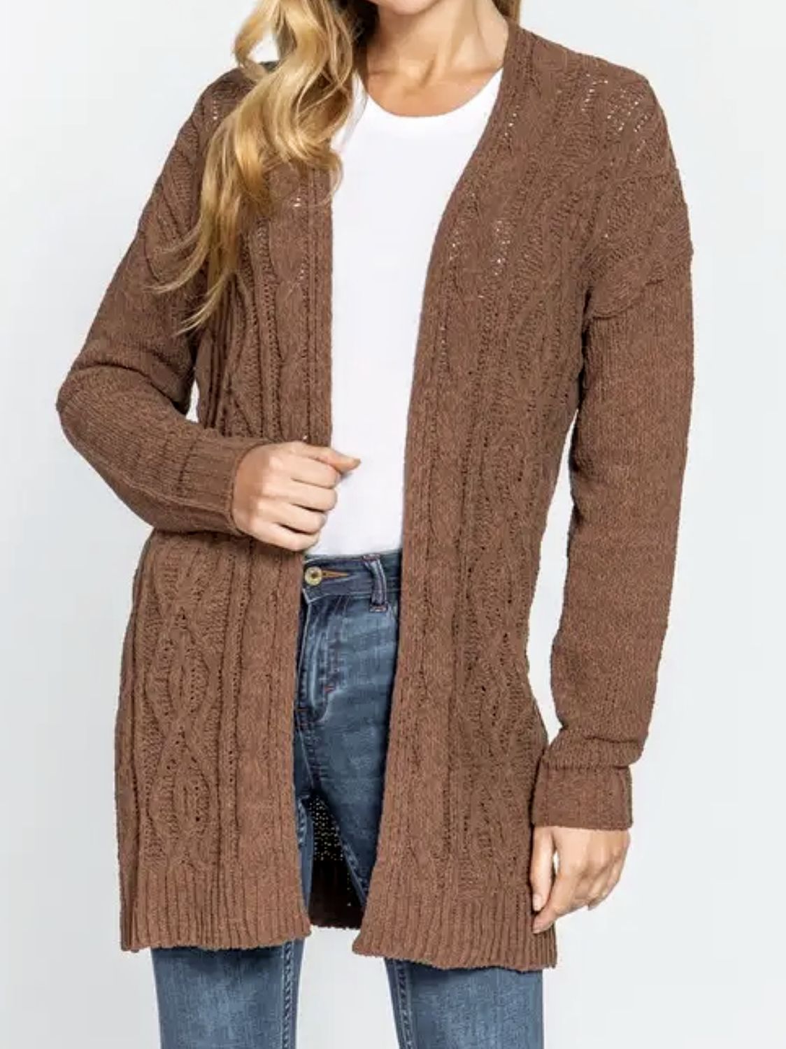 Open Front Chenille Sweater