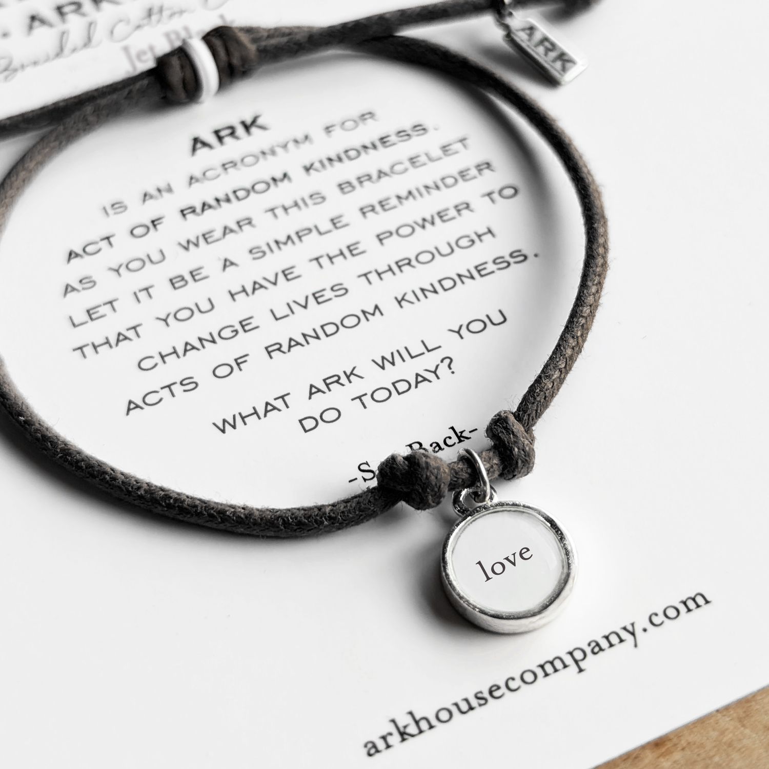 Ark Bracelet - Braided Cotton - Jet Black - Love