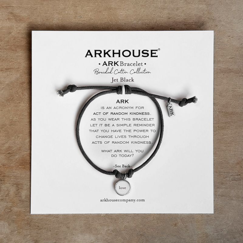 Ark Bracelet - Braided Cotton - Jet Black - Love
