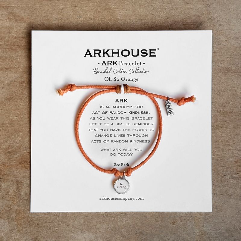 Ark Bracelet - Braided Cotton - Oh So Orange - Be Strong