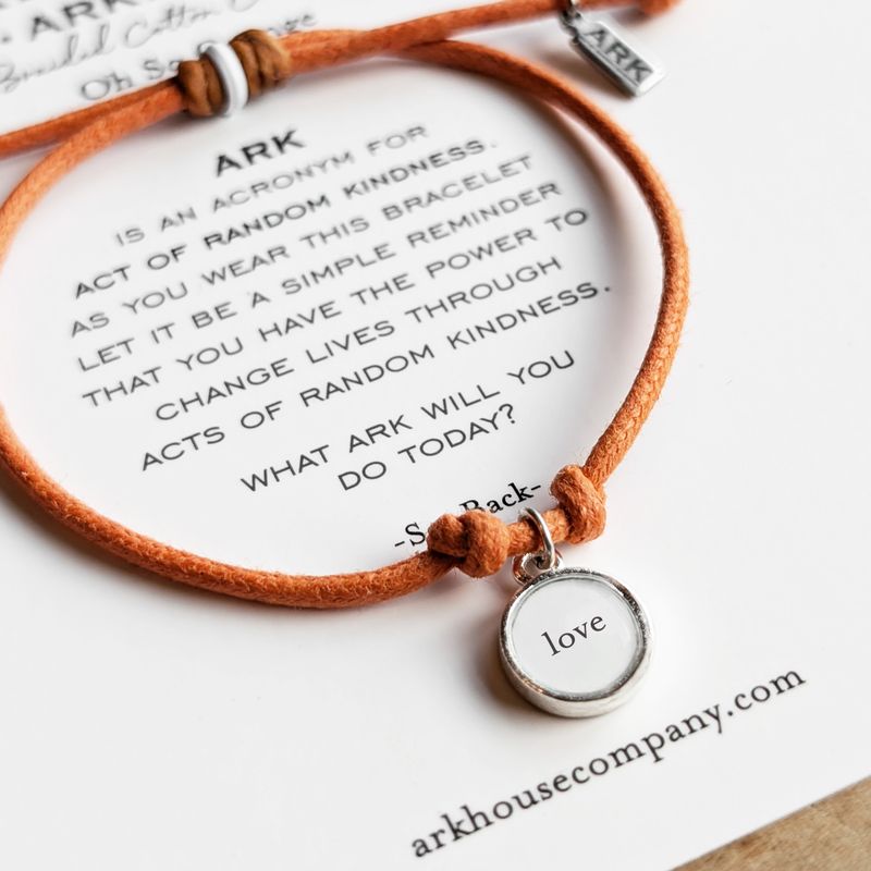 Ark Bracelet -Braided Cotton - Oh So Orange - Love