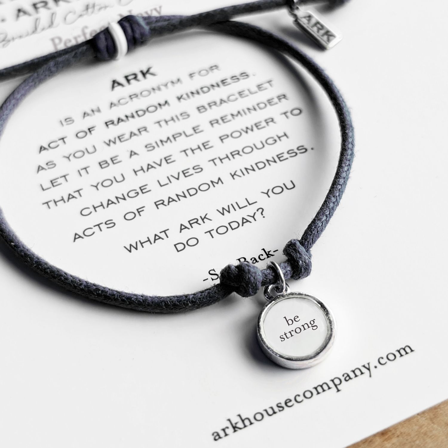 Ark Bracelet - Braided Cotton - Perfect Navy - Be Strong