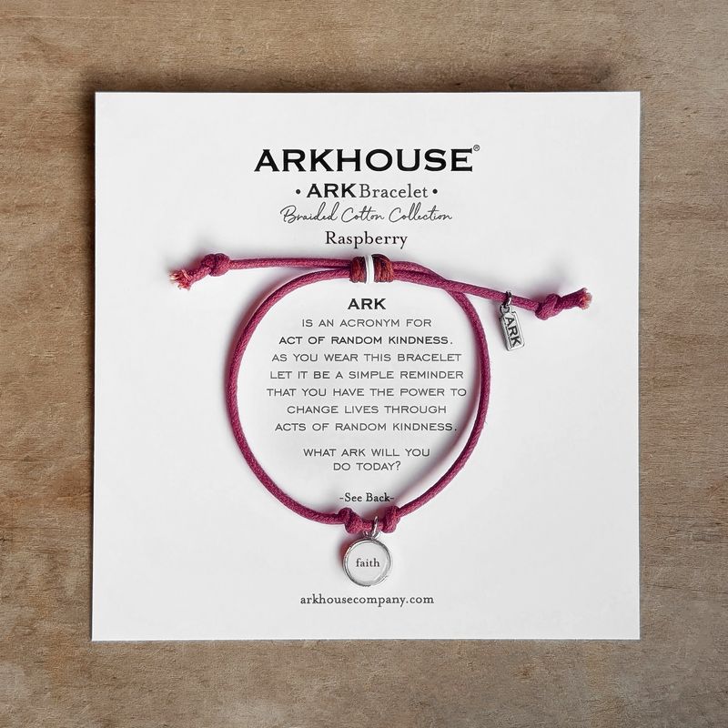 Ark Bracelet - Braided Cotton -Raspberry - Faith