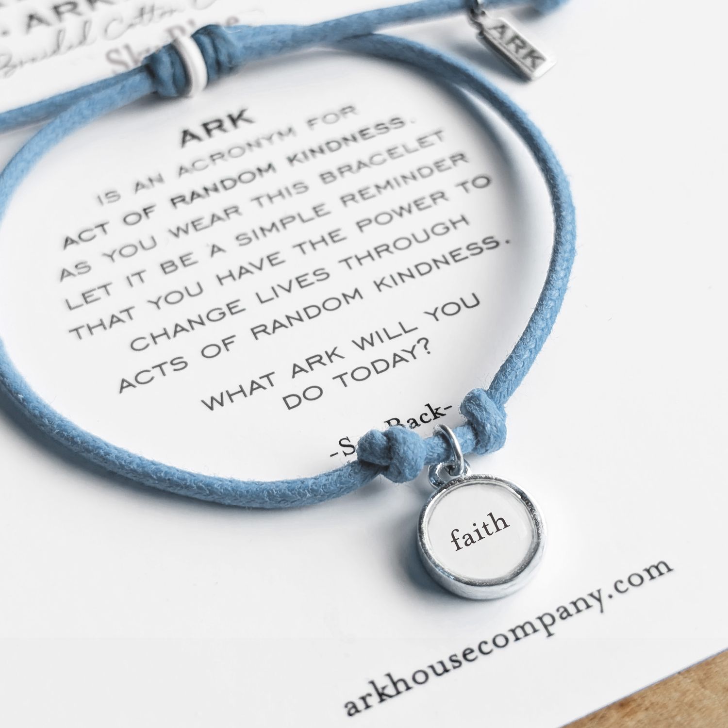 Ark Bracelet - Braided Cotton - Sky Blue - Faith