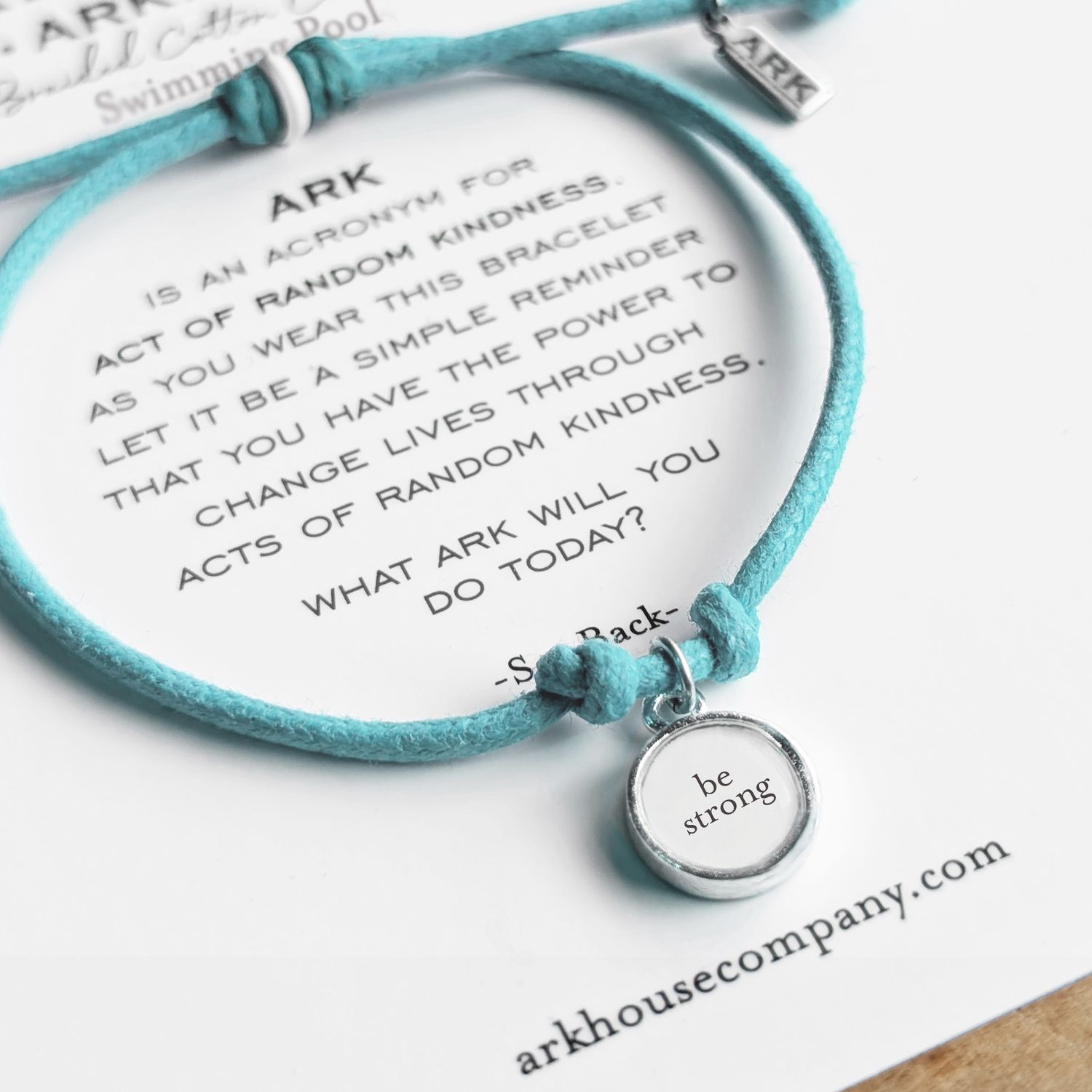 Ark Bracelet - Braided Cotton - Swimming Pool - Be Strong